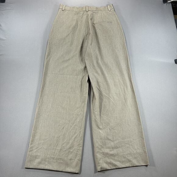 Djerf Avenue Ur An Angel Pants High Rise Wide Leg Pleated In Beige Womens Medium - Picture 2 of 6